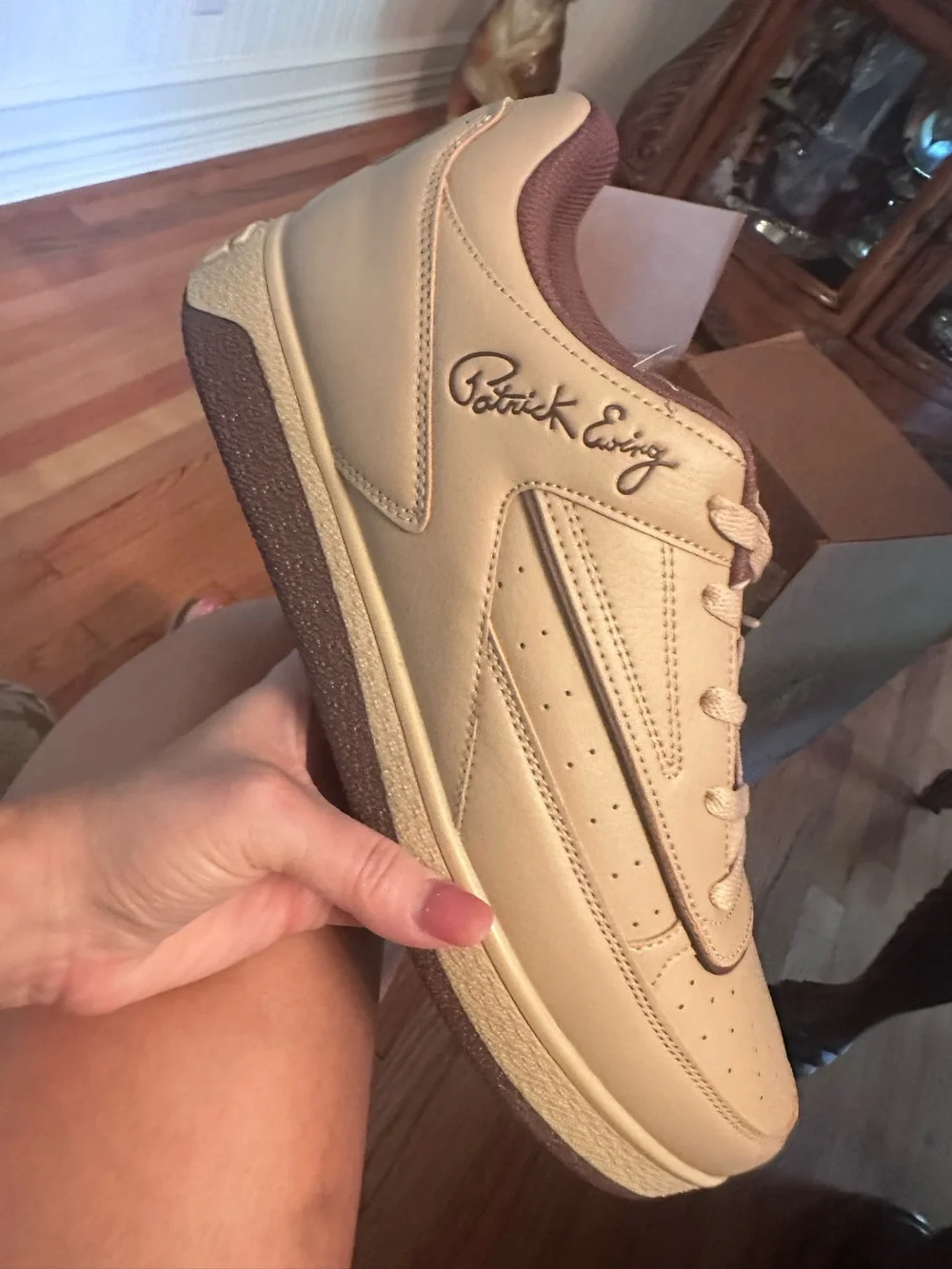 Patrick Ewing Rebound Low-Top Sneakers in Beige